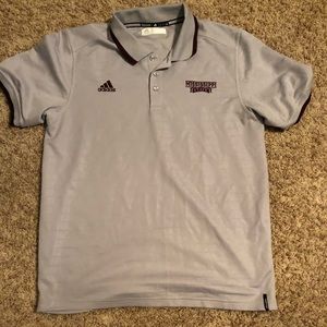 Men’s adidas grey Mississippi State polo